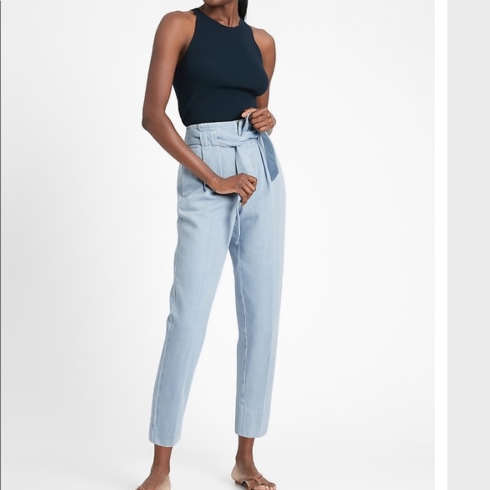 Tapered paper bag jeans 6